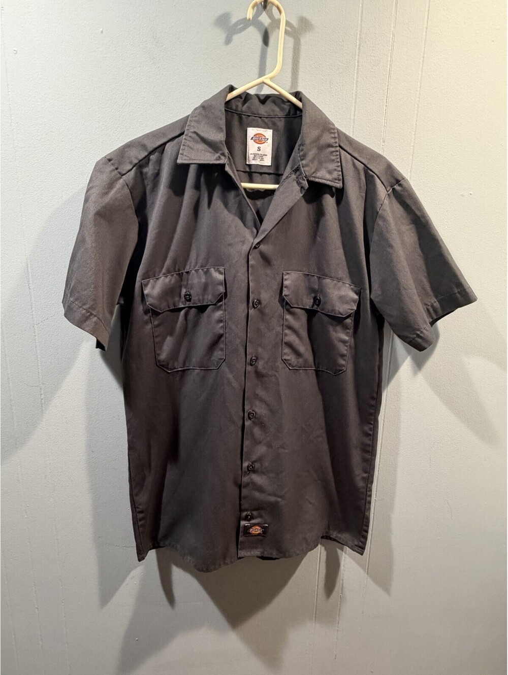 Mens Dickies Workwear Navy Shirt Size Small Buttons Down